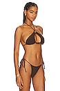 view 2 of 4 Poseidon Zig Zag Knit Halter Bikini Top in Brown