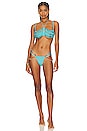 view 4 of 5 Aurora Bandeau Bikini Top With Bead Trim in Turquoise