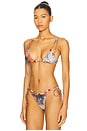 view 3 of 5 Double Strap Bikini Top in Abstract Print