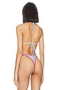 view 3 of 4 Bite Me Bikini Top in Grey & Pink
