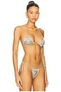 view 2 of 5 Multi Stud Bikini Top in White
