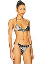view 2 of 5 Triangle Bikini Top With Picot Trim in Multi