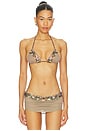view 1 of 5 Triangle Bikini Top With Sequin Detail in Grey
