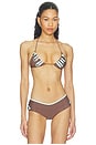 view 1 of 5 TOP BIKINI MILITARY LAPEL TRIANGLE in Brown