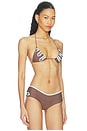 view 2 of 5 TOP BIKINI MILITARY LAPEL TRIANGLE in Brown