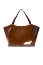 view 2 of 6 Juliette Open Winged Cow Print Tote in Brown