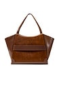 view 3 of 6 Juliette Open Winged Cow Print Tote in Brown