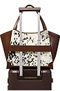 view 6 of 6 Juliette Open Winged Cow Print Tote in Brown
