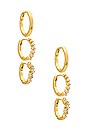 view 1 of 3 KIT DE BRINCOS HUGGIES I AURA in Gold