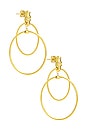 view 2 of 3 Saturn Earrings in Gold