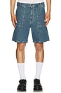 view 3 of 4 Genua Worker Chino Shorts in Round House Blue