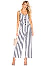 view 1 of 3 Striped Back Tie Jumpsuit in Navy & White Stripe