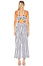 view 3 of 3 Striped Back Tie Jumpsuit in Navy & White Stripe