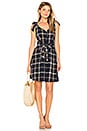 view 1 of 3 Tie Shoulder Plaid Dress in Navy Multi