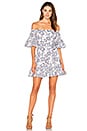 view 1 of 4 Floral-Lace Off The Shoulder Dress in Navy & White