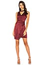 view 1 of 3 Asymmetric Hem Choker Neck Dress in Wine