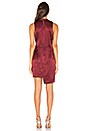 view 3 of 3 Asymmetric Hem Choker Neck Dress in Wine