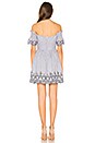 view 3 of 3 Off The Shoulder Embroidered Dress in Blue Gingham