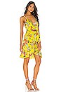 view 2 of 3 Ruffled Midi Wrap Dress in Yellow Floral