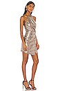 view 2 of 4 Halter Wrap Mini Dress in Gold Multi