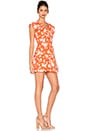 view 2 of 3 Sleeveless Lace Up Floral Dress in Orange Floral