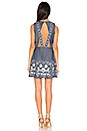 view 3 of 5 Embroidered Fit And Flare Dress in Navy Multi