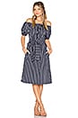 view 1 of 3 Stripe Off The Shoulder Dress in Navy Multi