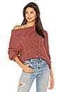 view 1 of 4 Off The Shoulder Cable Sweater in Mauve
