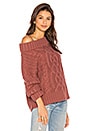 view 2 of 4 Off The Shoulder Cable Sweater in Mauve
