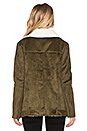 view 4 of 4 Asymmetric Suede Shearling Jacket in Olive