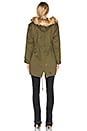 view 4 of 5 Drawstring Jacket with Faux Fur Trim in Army Green