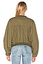 view 3 of 4 Oversized Ruffle Trim Bomber in Green