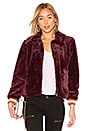 view 1 of 4 Faux Fur Bomber Jacket in Wine