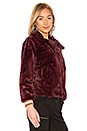 view 2 of 4 Faux Fur Bomber Jacket in Wine