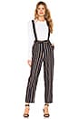 view 1 of 3 Self Suspender Pant in Navy & Tan Stripe