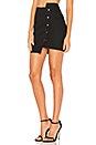 view 2 of 4 Button Up Asymmetric Hem Skirt in Black