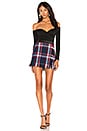 view 4 of 4 Fringed Mini Skirt In Navy Plaid in Navy Plaid