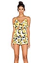 view 1 of 4 Floral Cut Out Romper in Yellow Multi