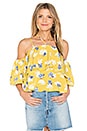 view 1 of 4 Flower Print Cold Shoulder Top in Yellow Multi