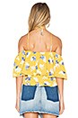 view 3 of 4 Flower Print Cold Shoulder Top in Yellow Multi