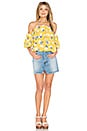 view 4 of 4 Flower Print Cold Shoulder Top in Yellow Multi