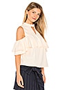 view 2 of 4 Layered Ruffle Cold Shoulder Top in Ivory