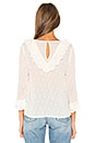view 3 of 4 Ruffle Neck Embroidered Top In Ivory in Ivory