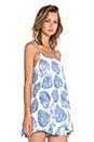 view 2 of 5 Leaf Print Cami Tank in Ivory & Blue