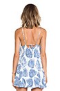 view 3 of 5 Leaf Print Cami Tank in Ivory & Blue