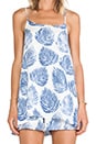 view 5 of 5 Leaf Print Cami Tank in Ivory & Blue