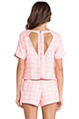 view 3 of 6 Pink Checked Top in Neon Pink