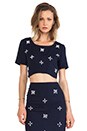 view 1 of 4 Embellished Crop Top in Navy