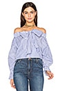 view 1 of 5 Off Shoulder Stripe Top in Navy & White
