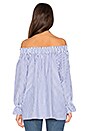view 3 of 5 Off Shoulder Stripe Top in Navy & White